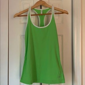 Gap lime green and white razor back tank size S